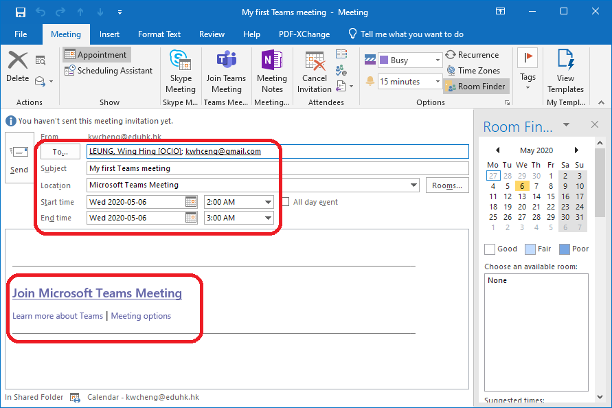Schedule a Teams meeting from the calendar Schedule a Teams meeting from the calendar