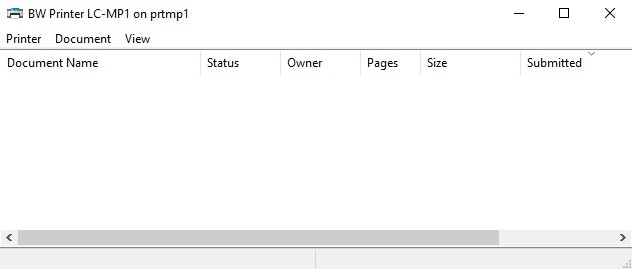 Print Job Status window Print Job Status window