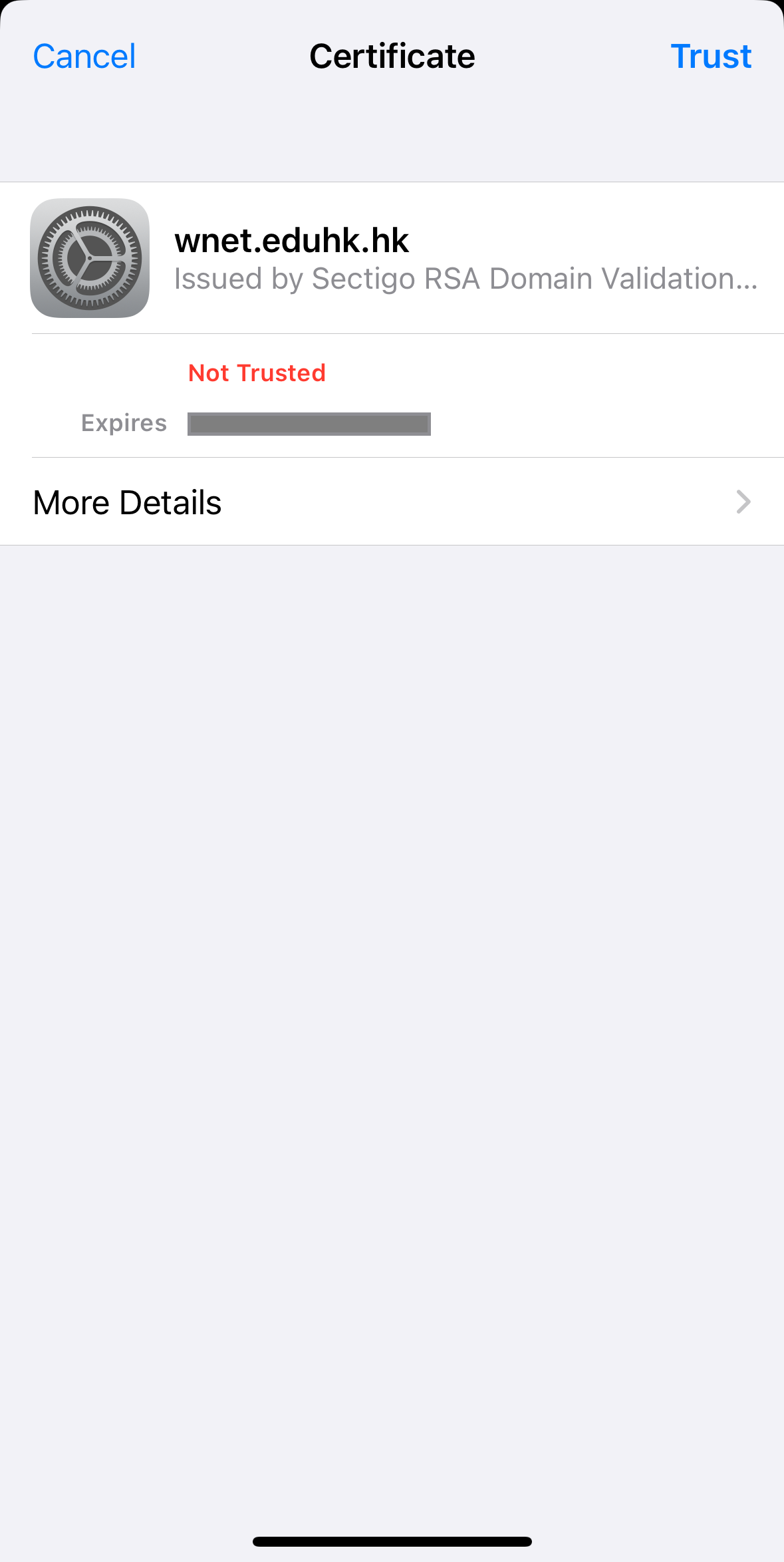 Illustration of iOS Wi-Fi certificate Illustration of iOS Wi-Fi certificate