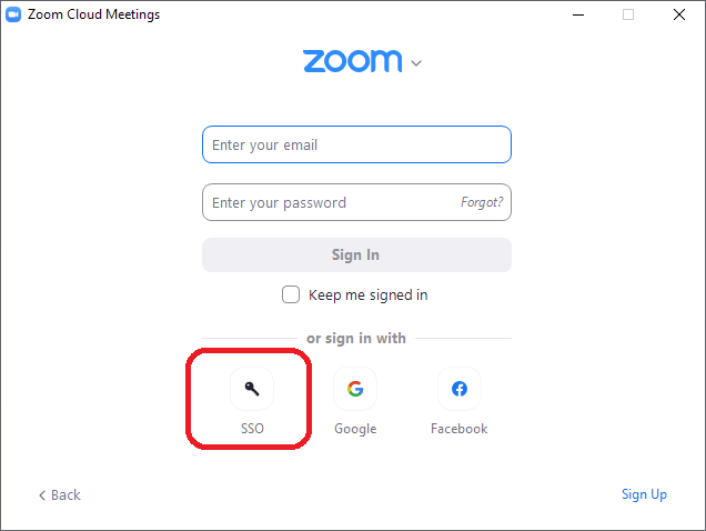 Zoom login page Zoom login page