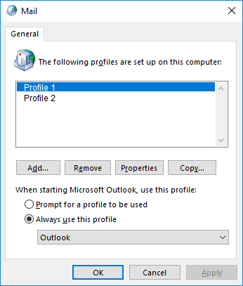select prompt for a profile to be used select prompt for a profile to be used