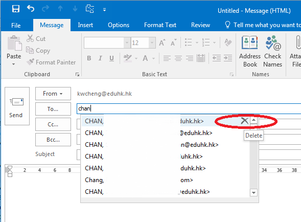 The image illustrate how to remove an address from Outlook The image illustrate how to remove an address from Outlook