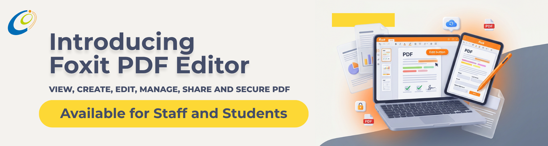 MyEdUHK Banner Launch of Foxit PDF Editor for EdUHK Staff and Students