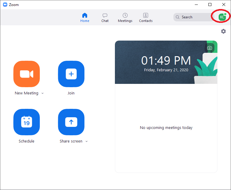 The image illustrate Zoom client profile icon The image illustrate Zoom client profile icon