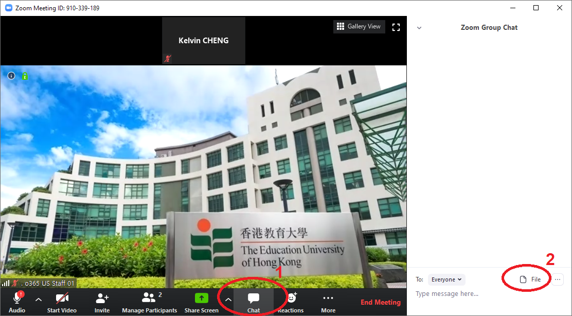 The image illustrate how to open chat in Zoom The image illustrate how to open chat in Zoom