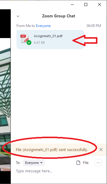 The image illustrate indicate the file is successfully sent The image illustrate indicate the file is successfully sent