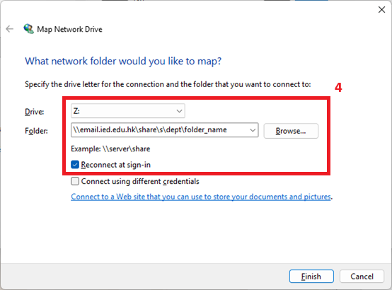Map network drive