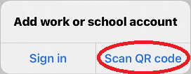 Choose to scan QR code Choose to scan QR code