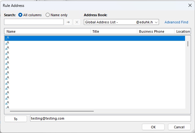  Rule Address window