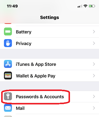 Choose&nbsp;Password & Accounts