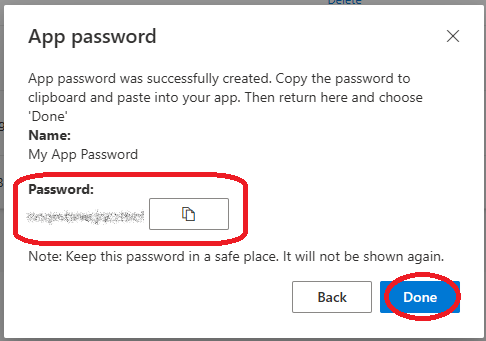 Naming for your app password Naming for your app password