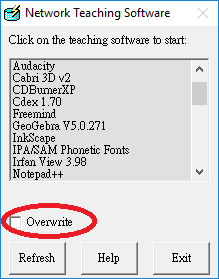 The Overwrite checkbox image The Overwrite checkbox image