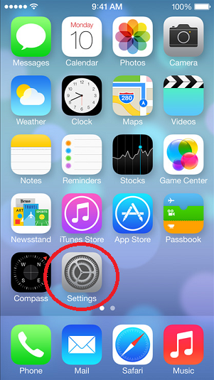 Choose&nbsp;Settings&nbsp;from the&nbsp;Home&nbsp;screen
