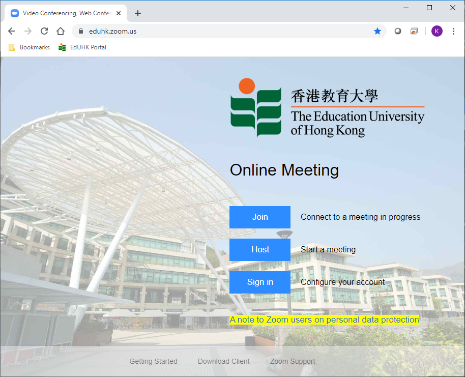 Zoom login page Zoom login page